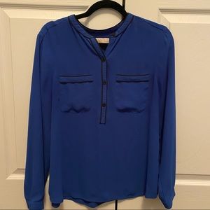 Loft Royal Blue Blouse Large Petite